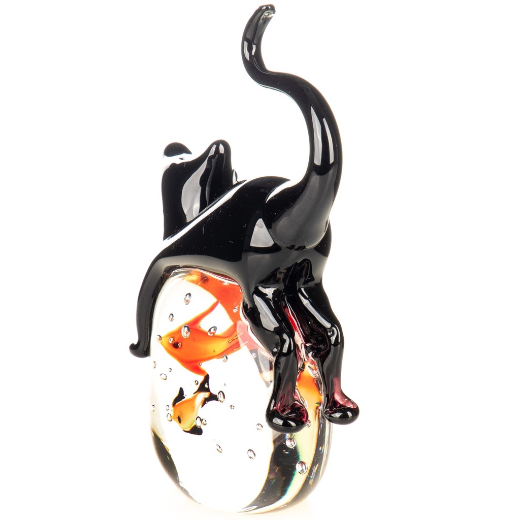 [LA-1822413] Murano-Stil Glas Katze mit Goldfischen Bild 2