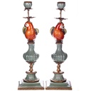 [LA-1822470] Porzellan mit Bronze Kerzenständer Papageien Set/2 Bild 3