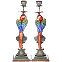 [LA-1822470] Porzellan mit Bronze Kerzenständer Papageien Set/2 Bild 4