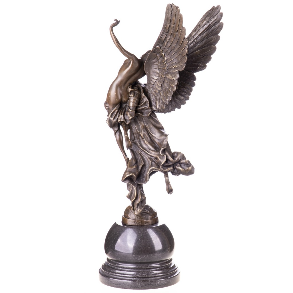 [LA-1822483] Mythologische Bronzefigur Engel mit Mann Gloria Victis nach Mercié Bild 4