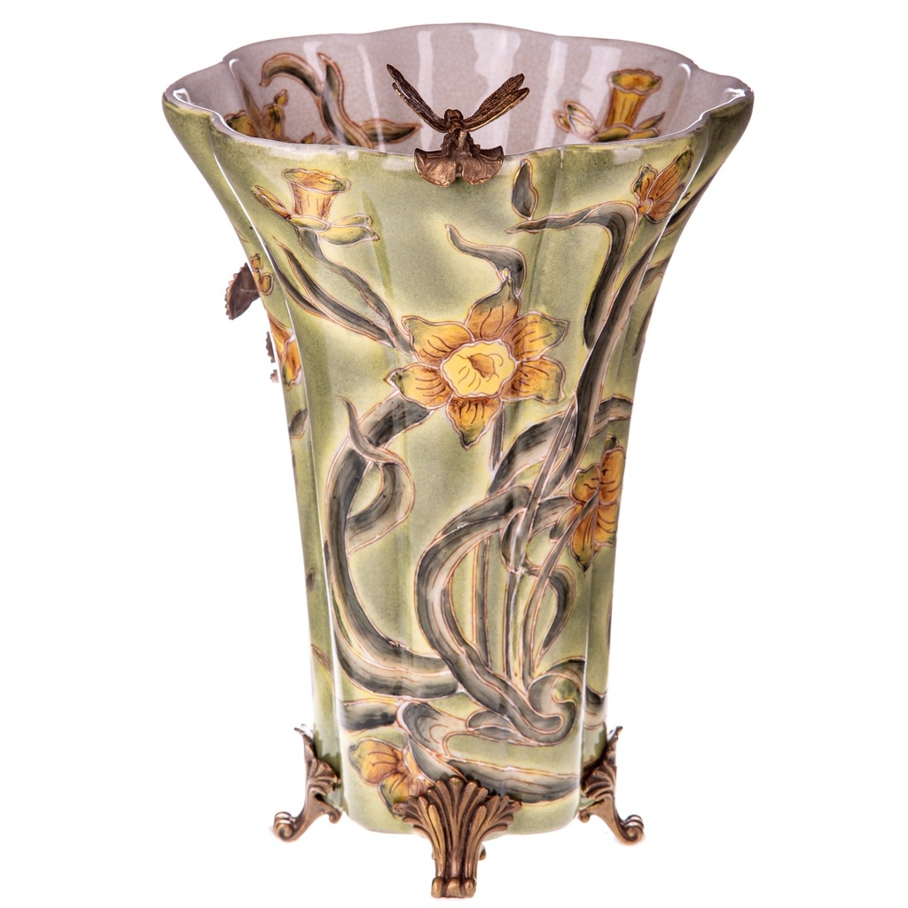 [LA-1822493] Porzellan mit Bronze Vase mit Libelle Bild 2