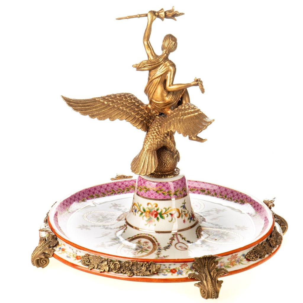 [LA-1822522] Porzellan mit Bronze Schale / Tafelaufsatz mit Frau auf Adler Bild 2
