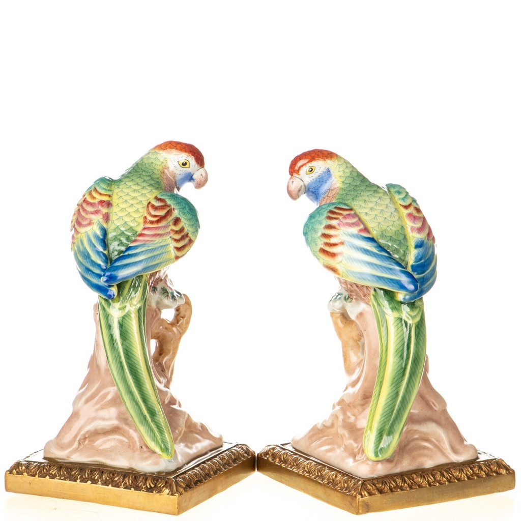 [LA-1822529] Porzellan mit Bronze Papageien Set / 2 Bild 3