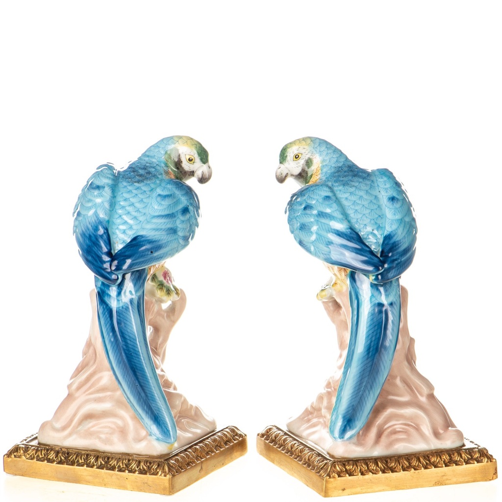 [LA-1822530] Porzellan mit Bronze Papageien Set / 2 Bild 2