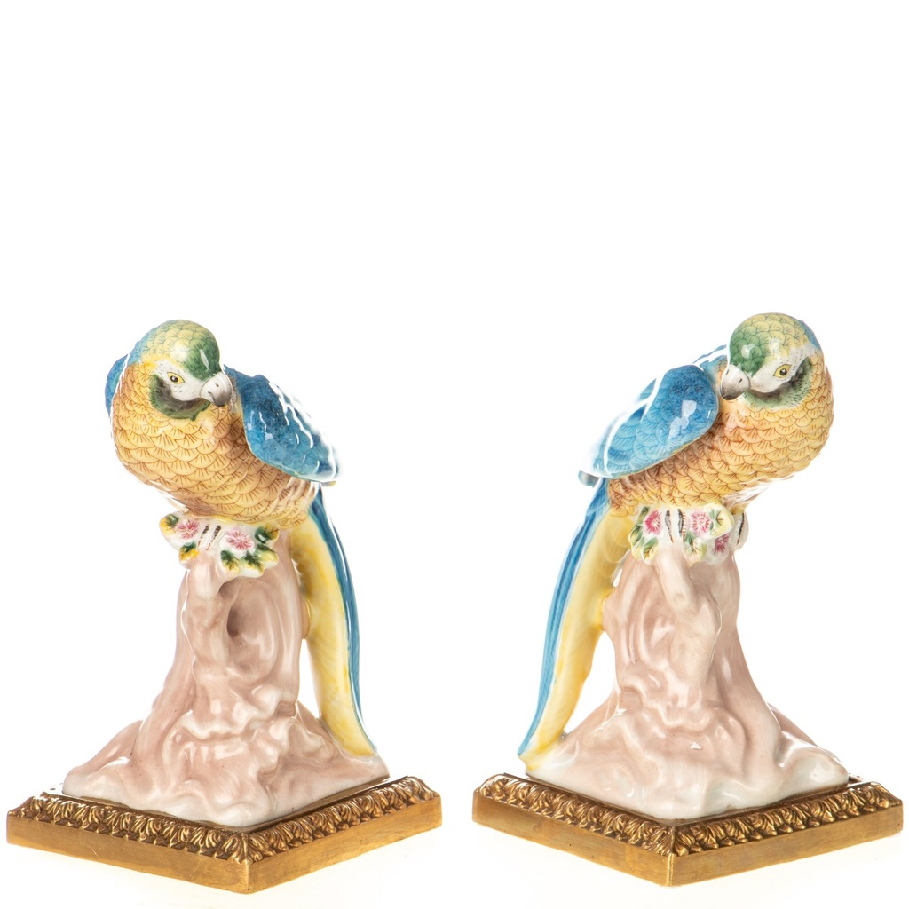 [LA-1822530] Porzellan mit Bronze Papageien Set / 2 Bild 3
