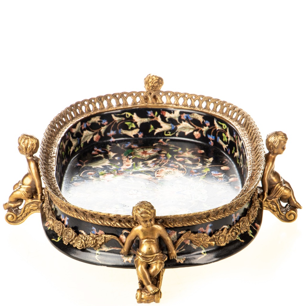 [LA-1822532] Porzellan mit Bronze Schale mit Engeln Bild 2