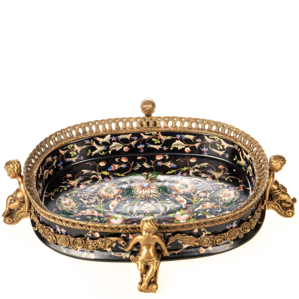 [LA-1822532] Porzellan mit Bronze Schale mit Engeln Bild 3