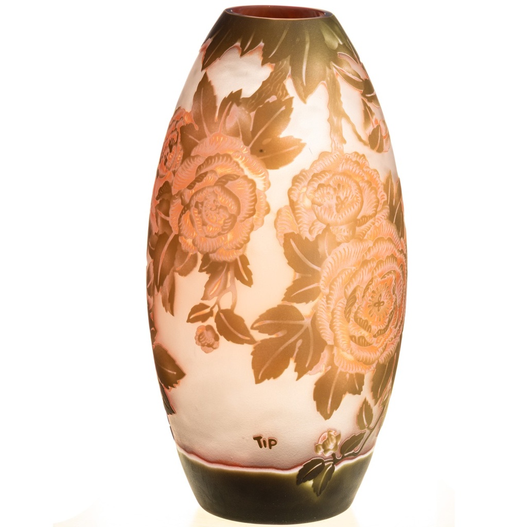 [LA-1822576] Handgefertigte Kameoglas Vase signiert Gallé und Tip Bild 3