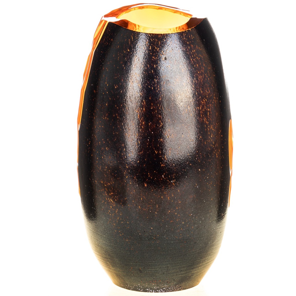 [LA-1822579] Dickwandig mundgeblasene und handgeschliffene Vase Kristallin Bohême Bild 2