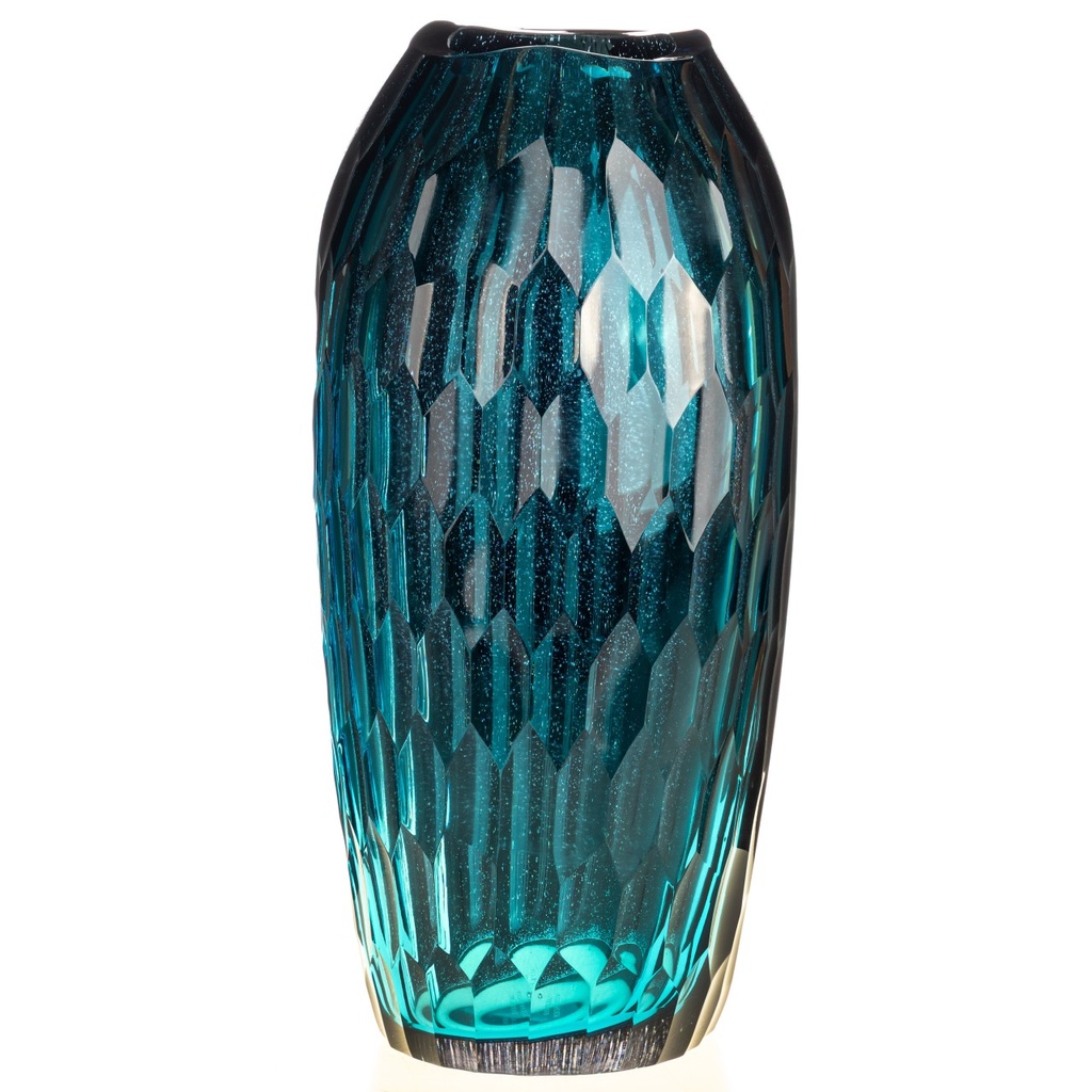 [LA-1822580] Dickwandig mundgeblasene und handgeschliffene Vase Kristallin Bohême Bild 3