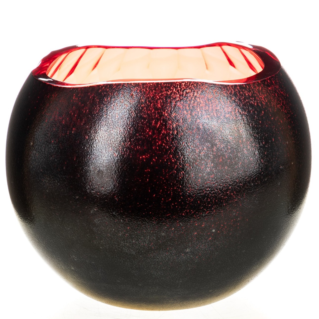 [LA-1822581] Dickwandig mundgeblasene und handgeschliffene Vase Kristallin Bohême Bild 2