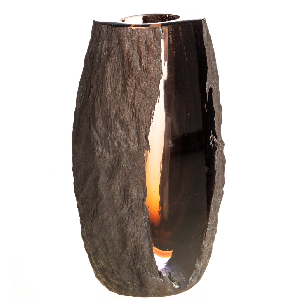 [LA-1822582] Dickwandig mundgeblasene und handgeschliffene Vase Kristallin Bohême Bild 2