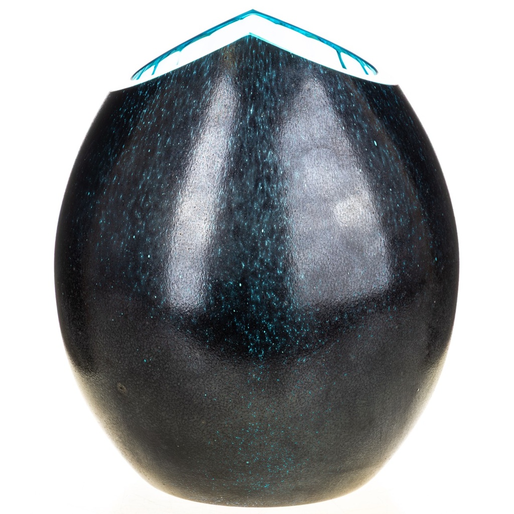 [LA-1822586] Dickwandig mundgeblasene und handgeschliffene Vase Kristallin Bohême Bild 2