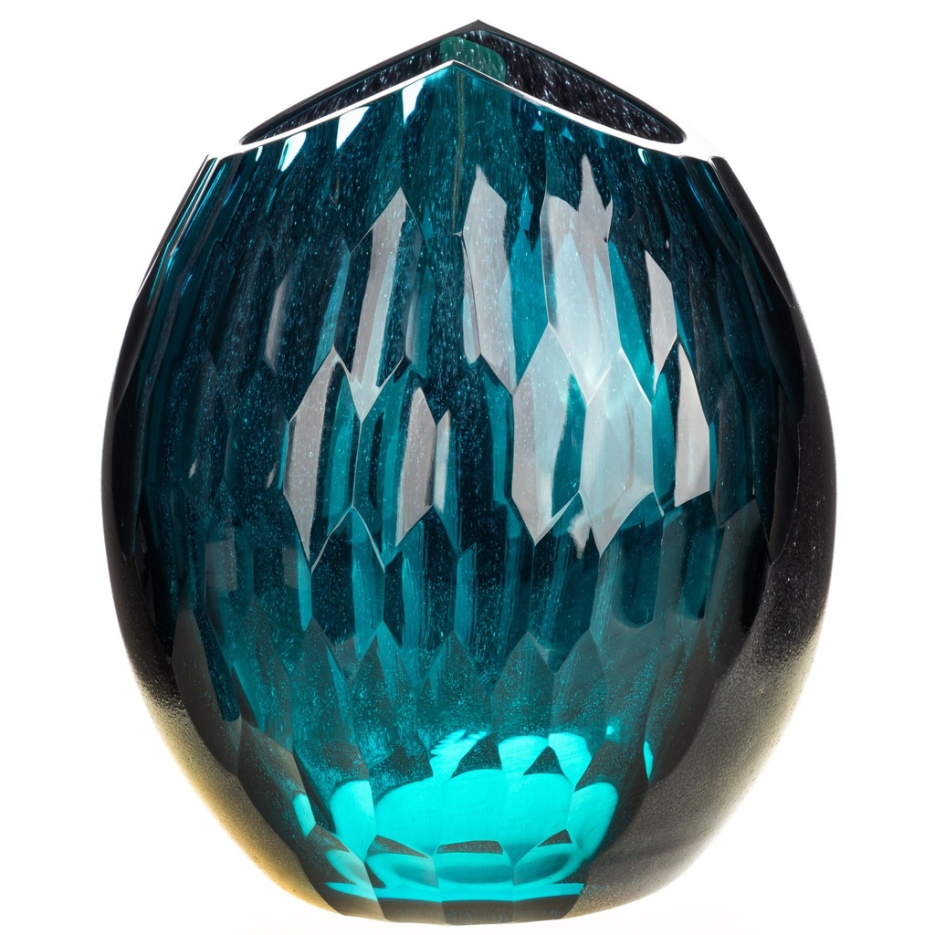 [LA-1822586] Dickwandig mundgeblasene und handgeschliffene Vase Kristallin Bohême Bild 3