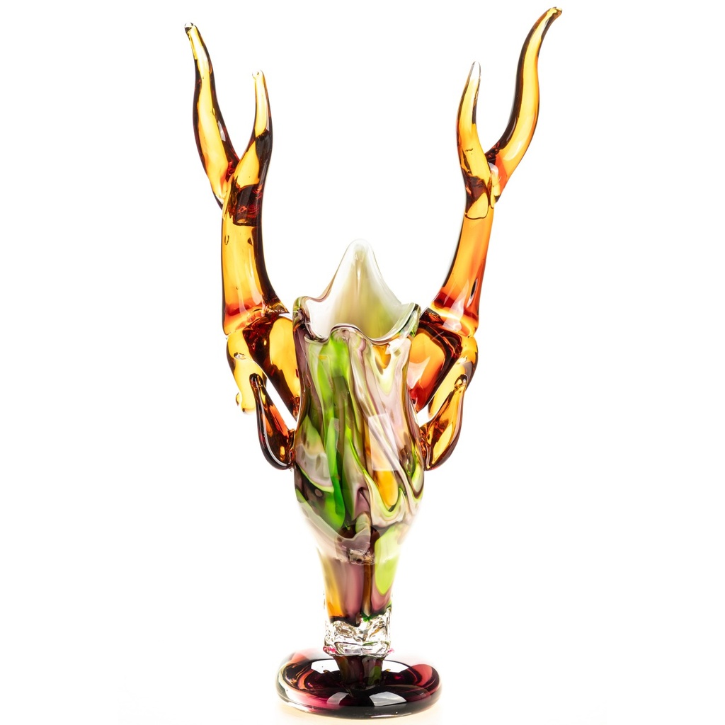 [LA-1822598] Murano-Stil Glas Vase Hirschkopf Bild 4