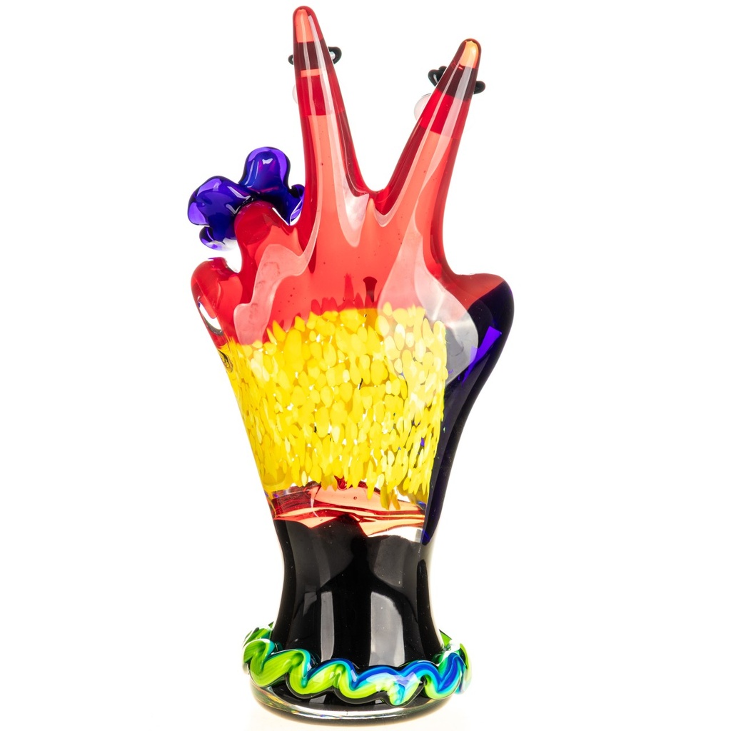 [LA-1822604] Murano-Stil Glas Skulptur Hand mit Gesicht Bild 3