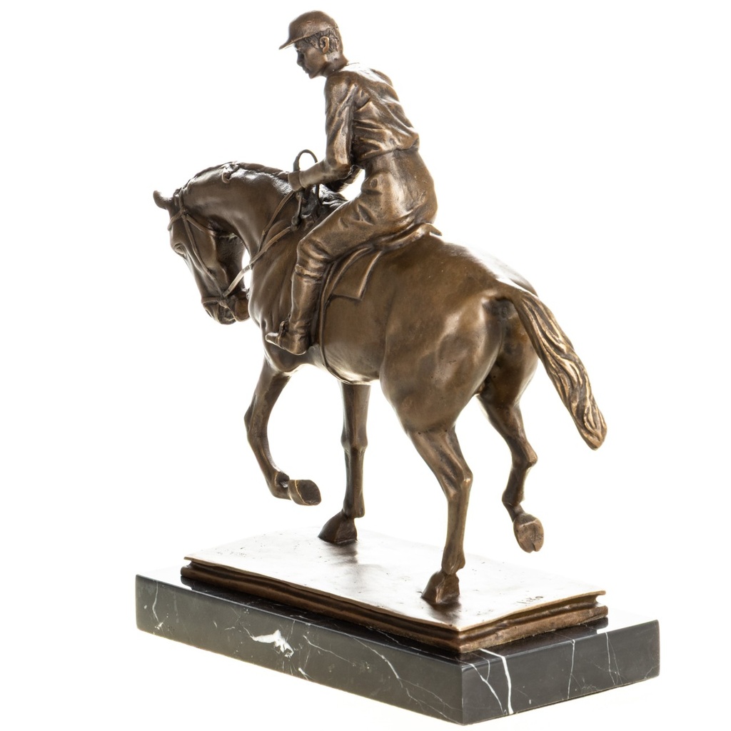 [LA-1822617] Bronzeskulptur Bronzefigur Pferd mit Reiter Bild 2