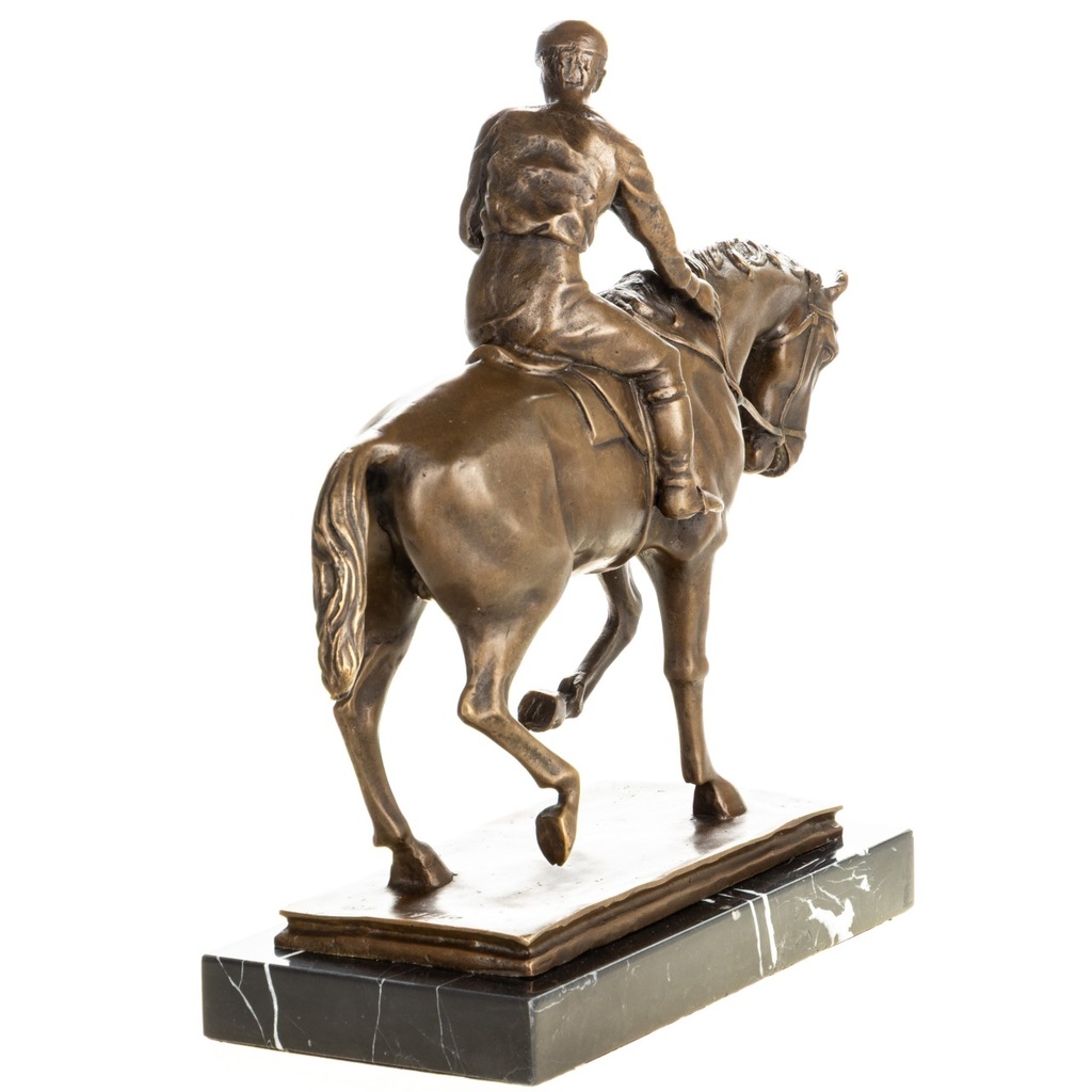 [LA-1822617] Bronzeskulptur Bronzefigur Pferd mit Reiter Bild 3