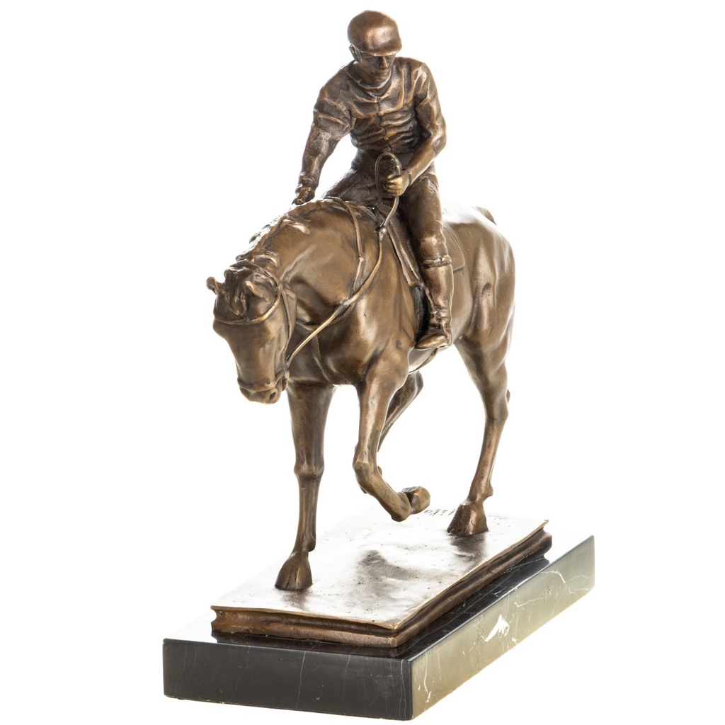 [LA-1822617] Bronzeskulptur Bronzefigur Pferd mit Reiter Bild 5