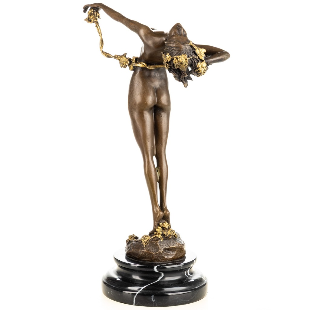 [LA-1822660] Jugendstil Bronzefigur The Vine weiblicher Akt mit Weinstock Bild 2