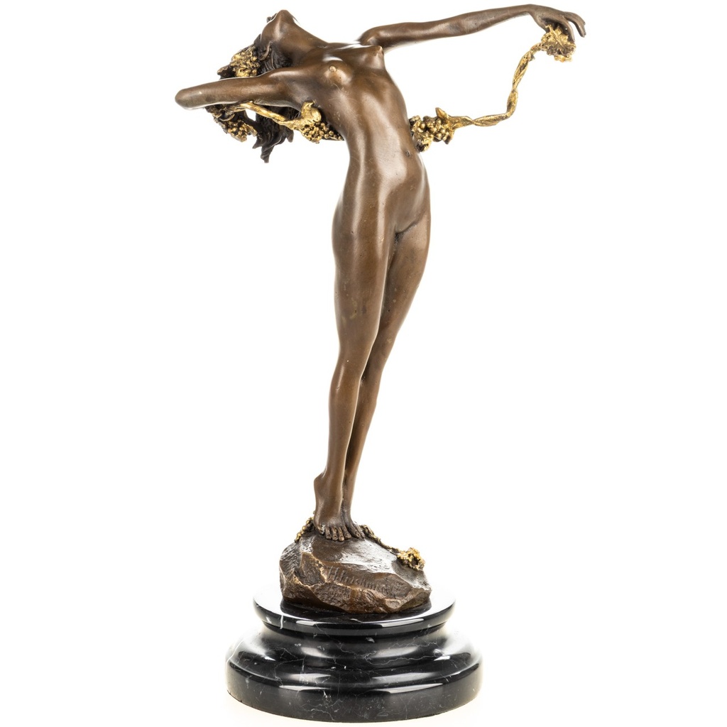 [LA-1822660] Jugendstil Bronzefigur The Vine weiblicher Akt mit Weinstock Bild 4
