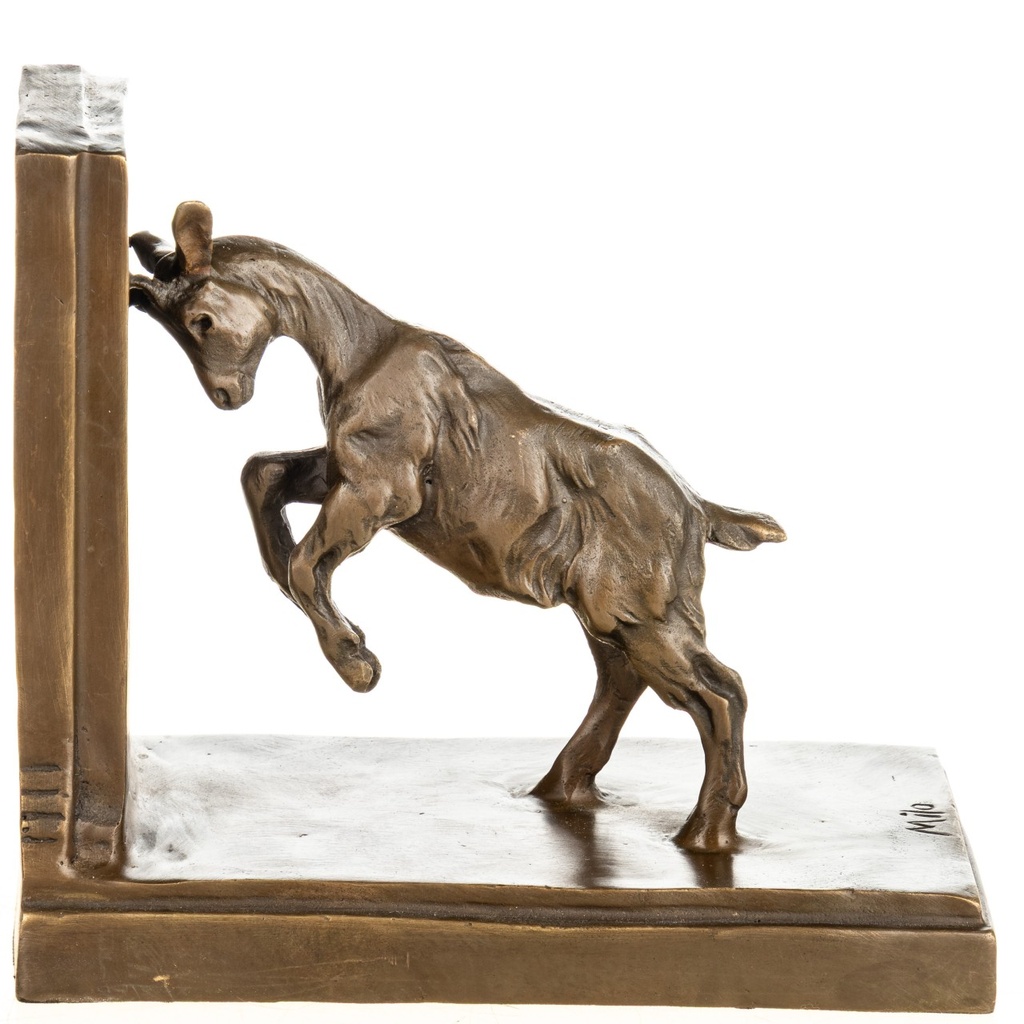 [LA-1822661] Bronzeskulptur Bronzefigur Buchstütze Ziege Bild 2