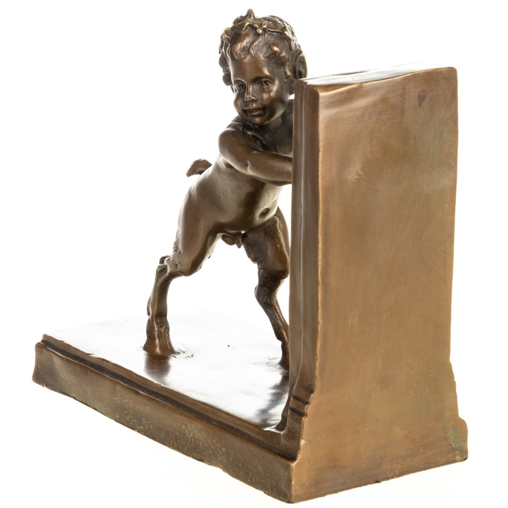 [LA-1822662] Bronzeskulptur Bronzefigur Buchstütze Satyr Bild 2