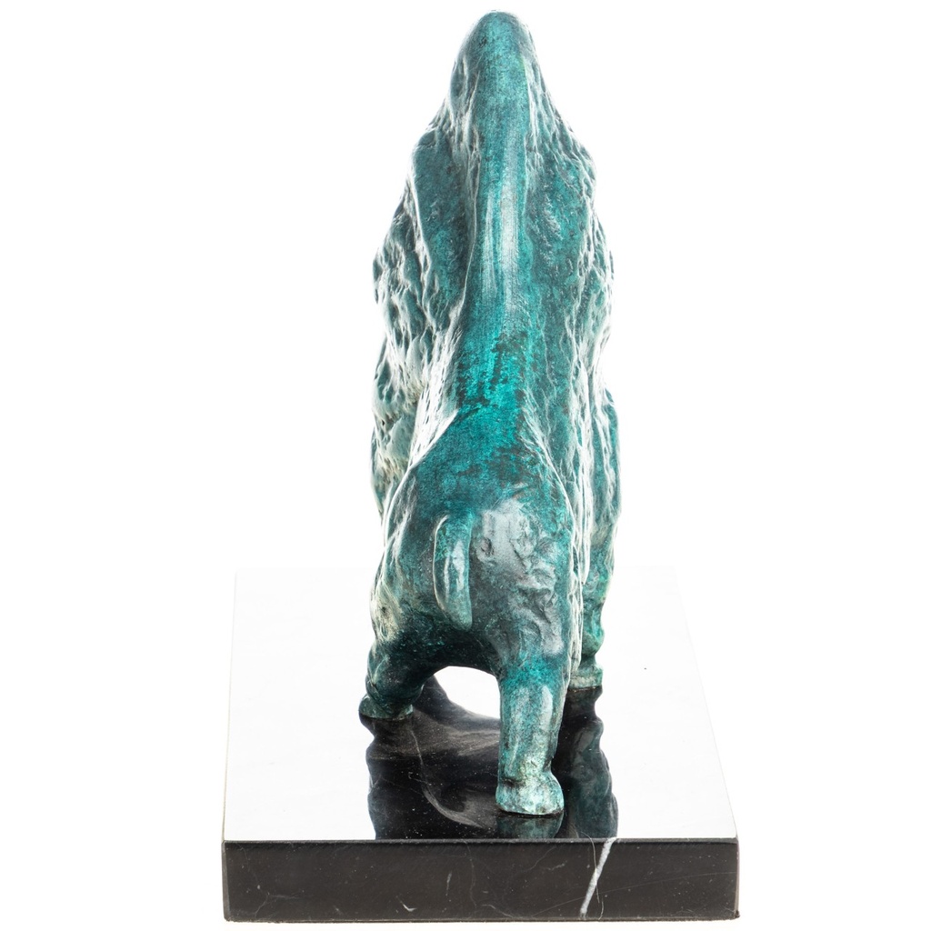 [LA-1822675] Grün Patinierte Bronzefigur Abstrakter Stier Bild 3