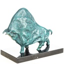 [LA-1822675] Grün Patinierte Bronzefigur Abstrakter Stier Bild 4