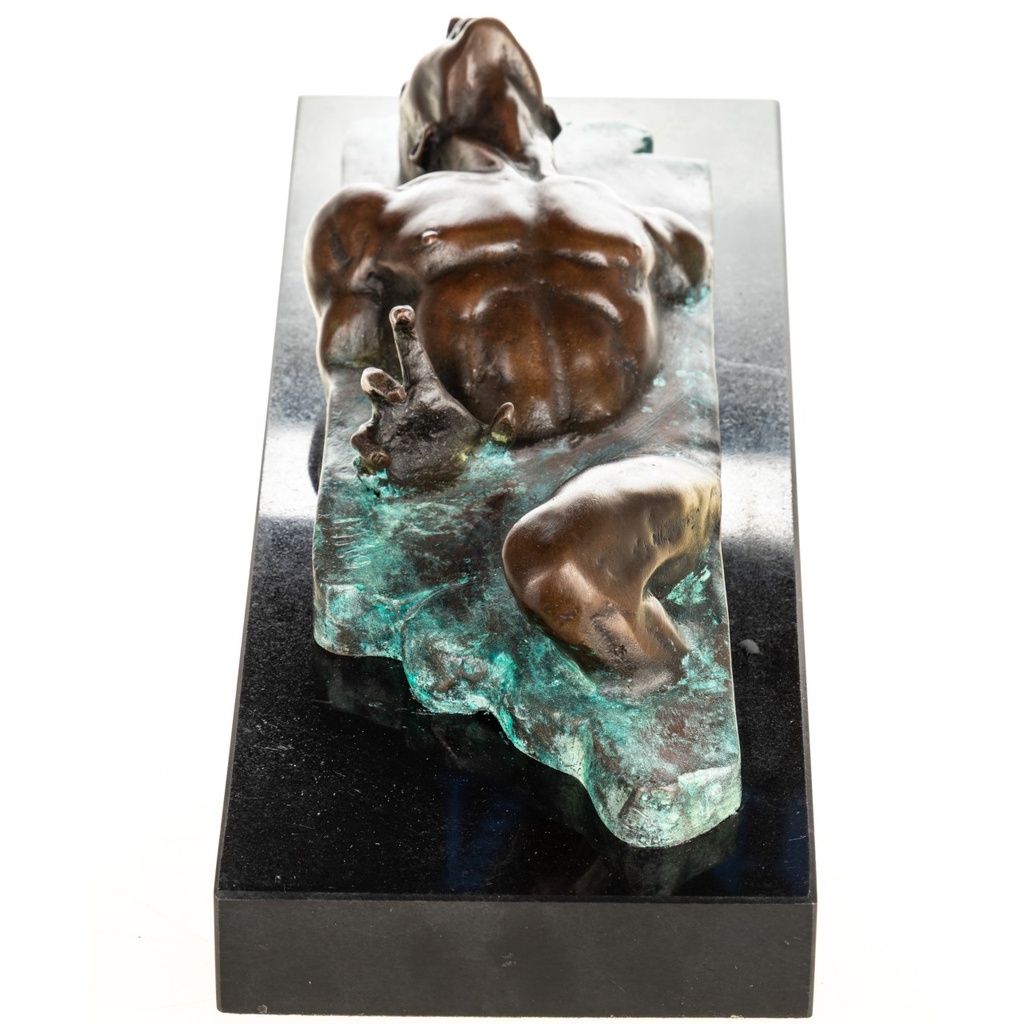 [LA-1822679] Grün Patinierte Bronzefigur Männlicher Akt Bild 3