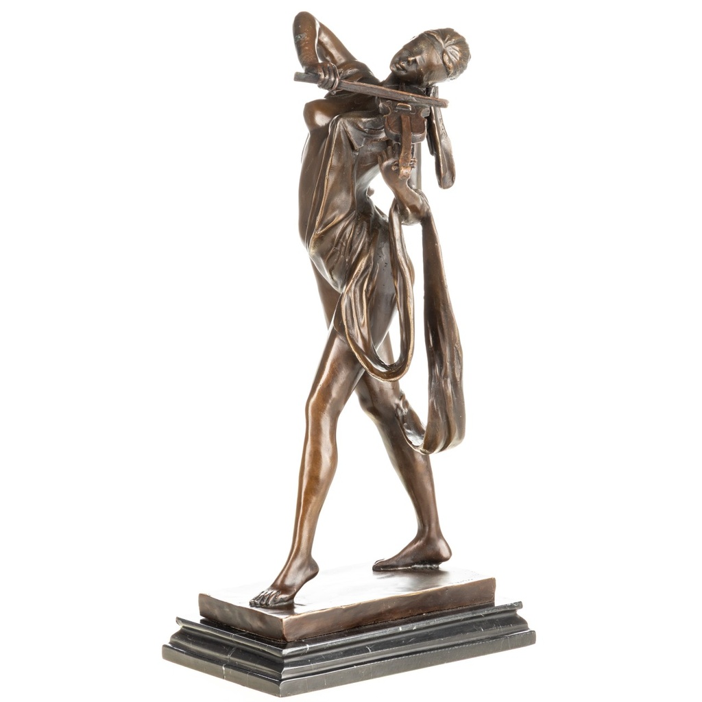 [LA-1822680] Bronzeskulptur Bronzefigur Weiblicher Akt mit Geige Bild 5