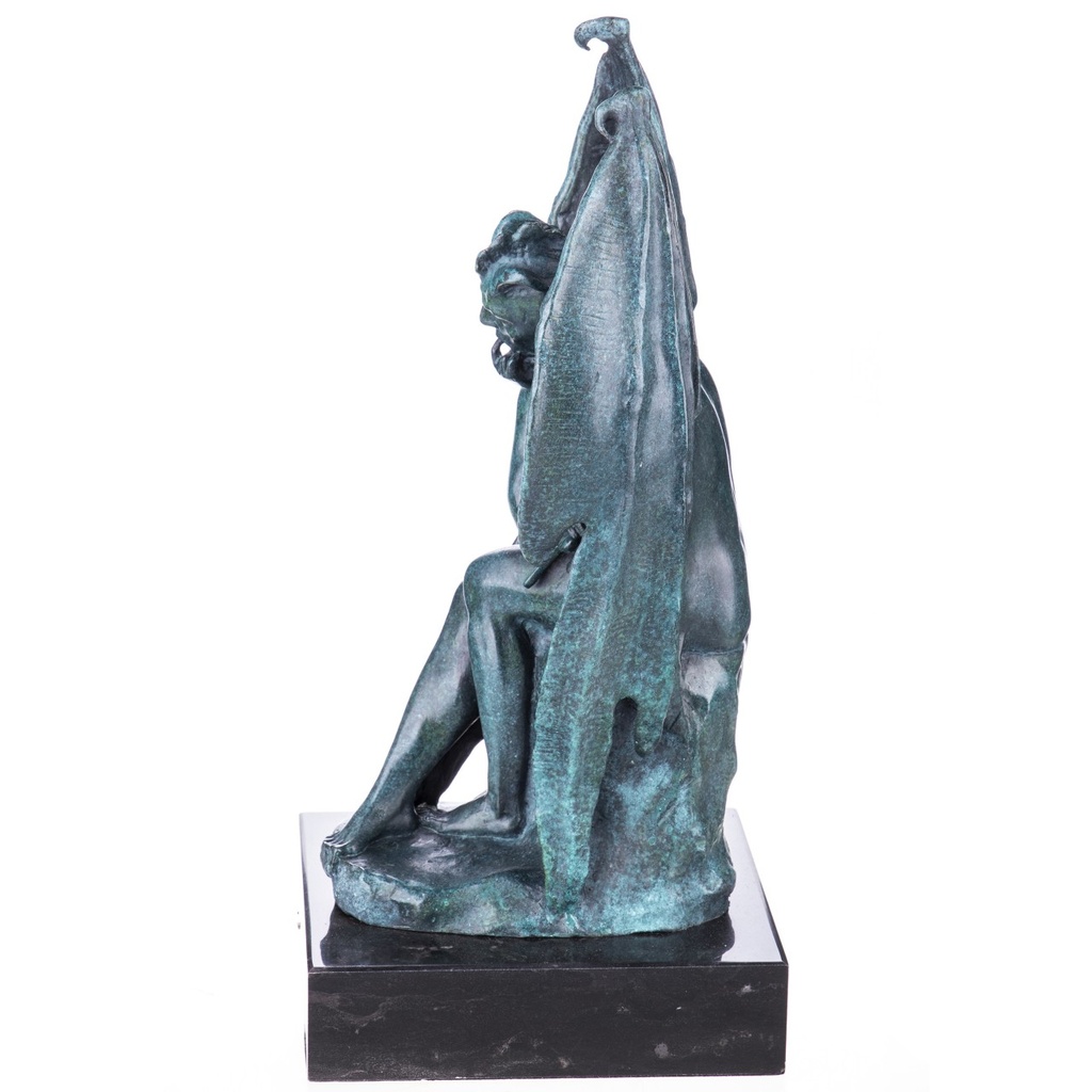 [LA-1822688] Bronzeskulptur Bronzefigur Teufel mit Grüner Patina Bild 3