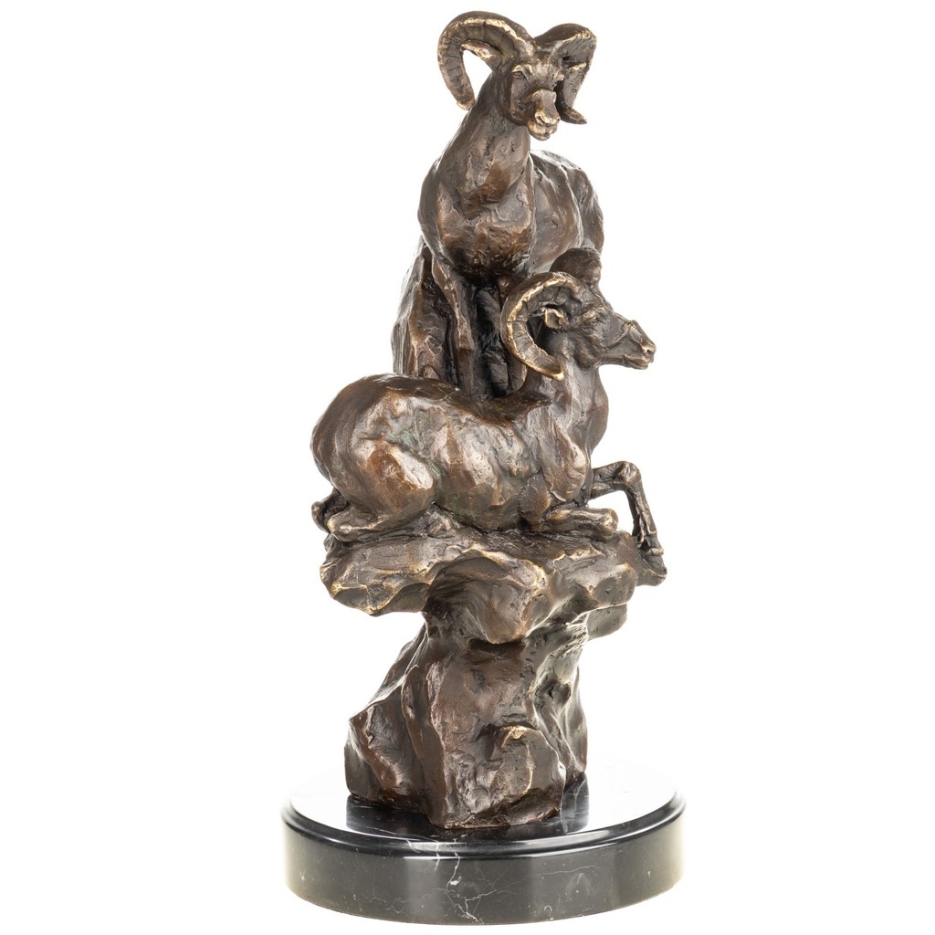 [LA-1822694] Bronzeskulptur Bronzefigur Steinböcke Bild 2