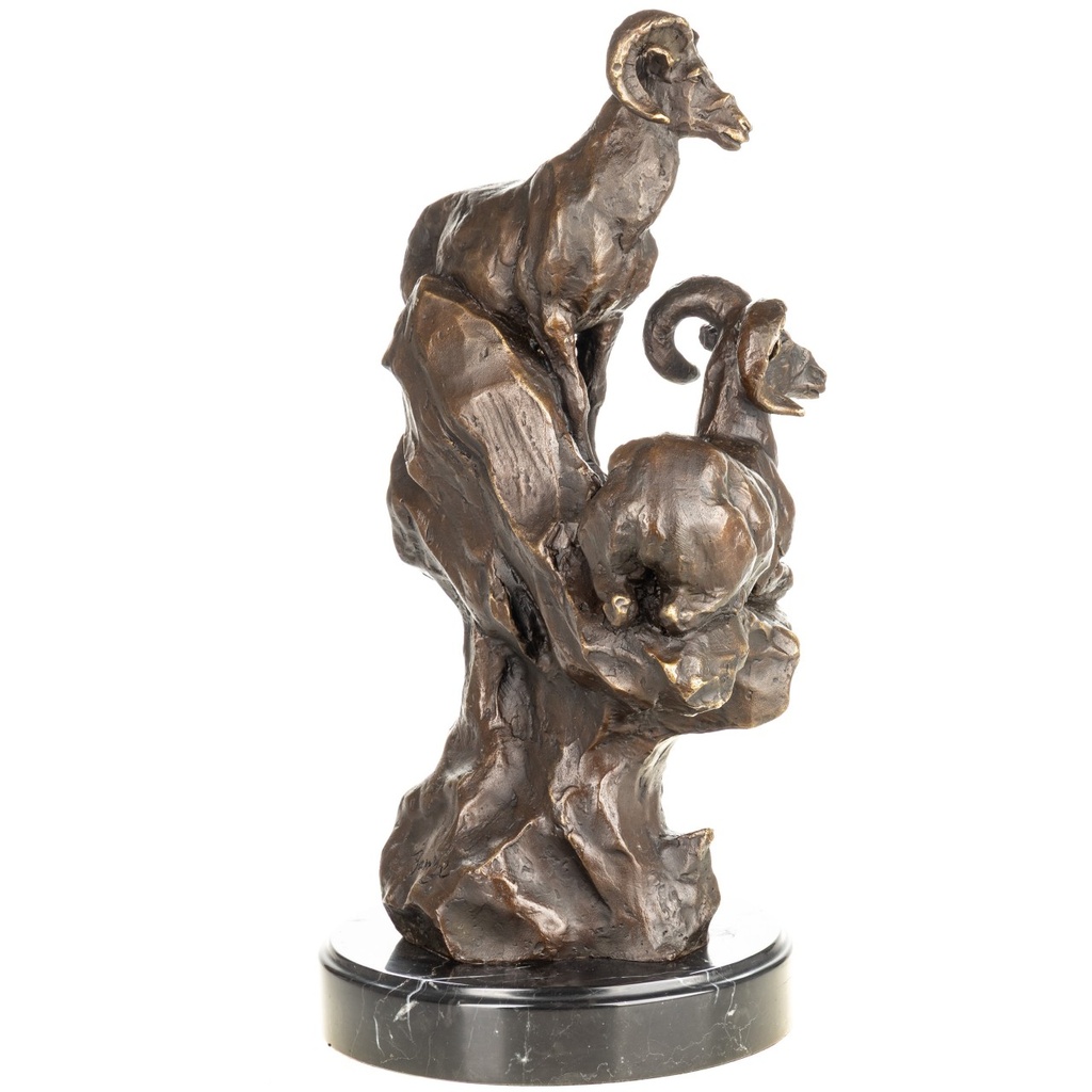[LA-1822694] Bronzeskulptur Bronzefigur Steinböcke Bild 3