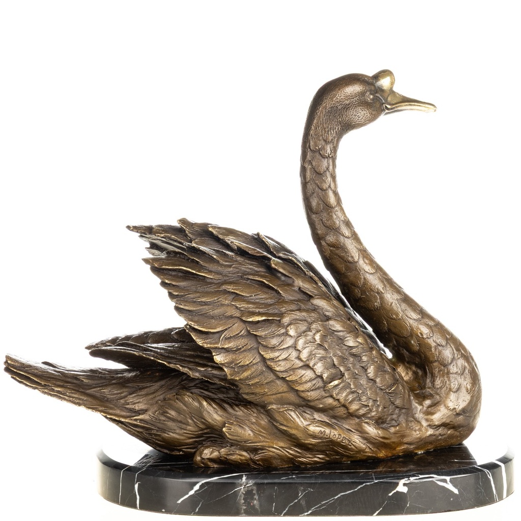 [LA-1822695] Bronzeskulptur Bronzefigur Schwan Bild 3