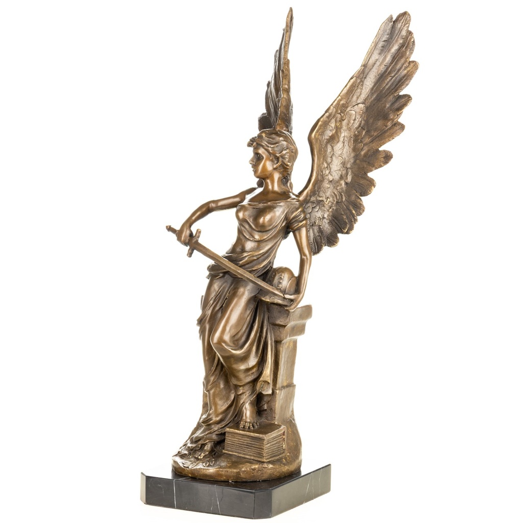 [LA-1822697] Bronzeskulptur Bronzefigur Engel mit Schwert Bild 2