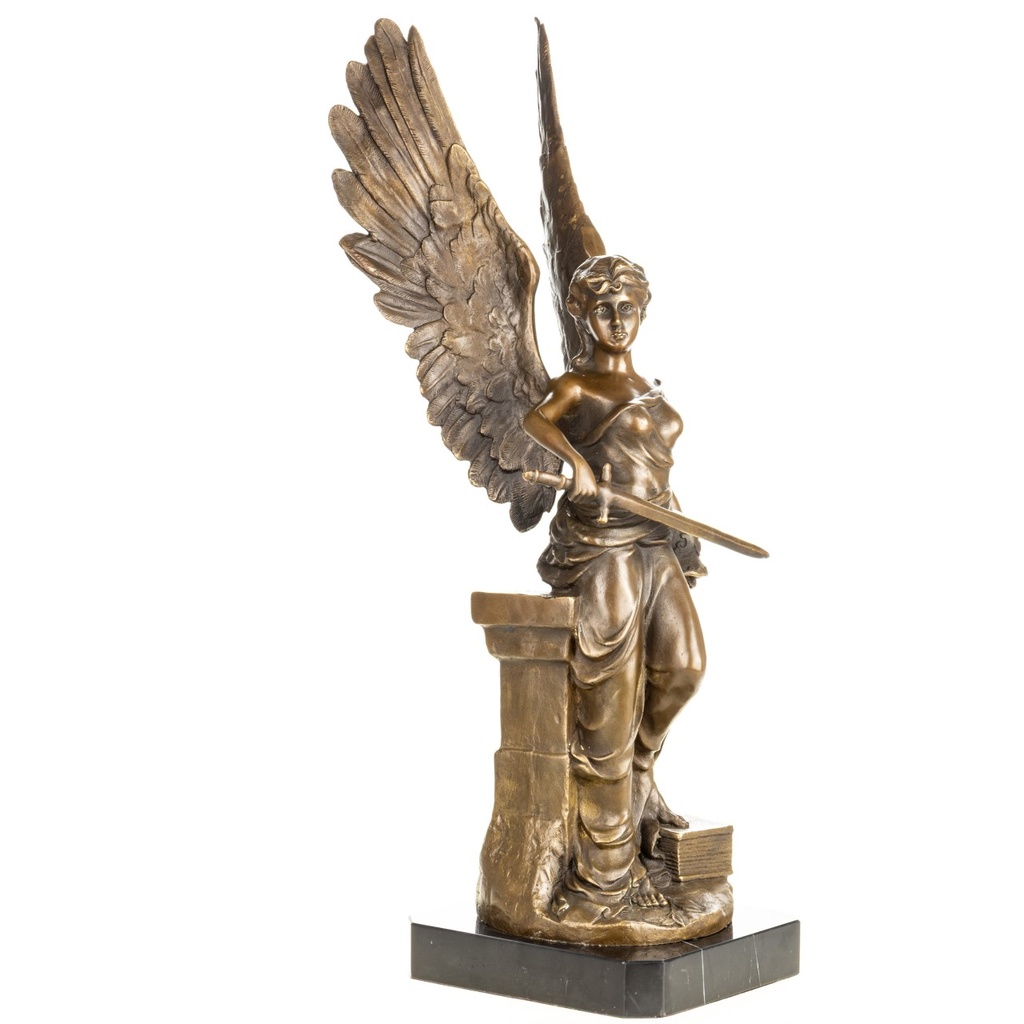 [LA-1822697] Bronzeskulptur Bronzefigur Engel mit Schwert Bild 6