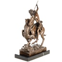 [LA-1822699] Bronzeskulptur Bronzefigur Kriegerin auf Pferd mit Raubkatze Bild 4