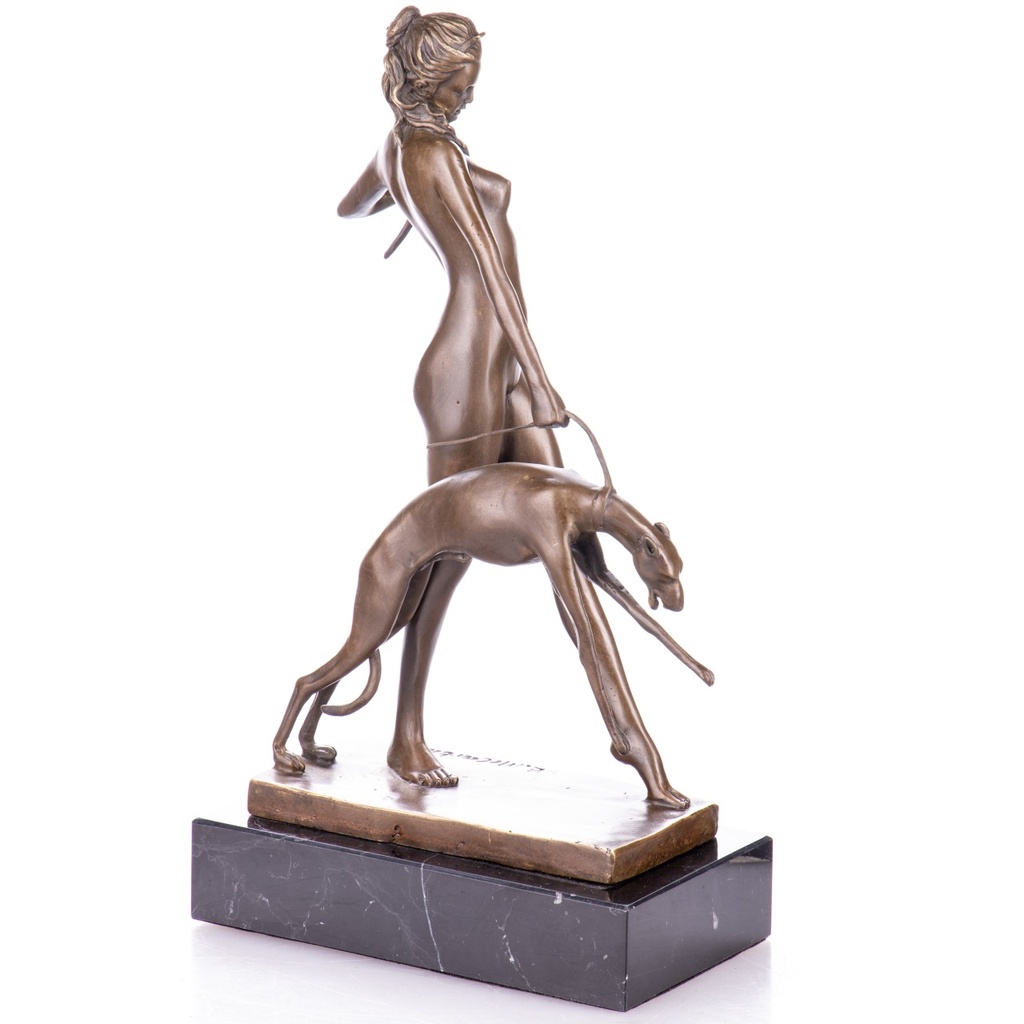 [2119833] Art Deco Bronzefigur Diana mit Hund nach E.McCartan Bild 3