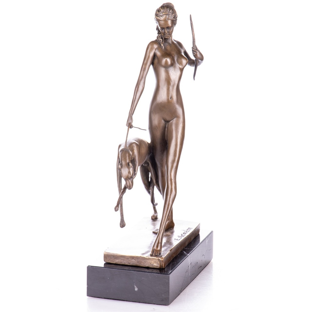 [2119833] Art Deco Bronzefigur Diana mit Hund nach E.McCartan Bild 4
