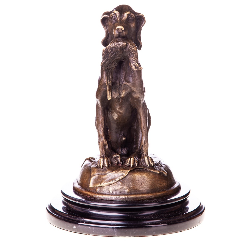 [LA-1822734] Bronzeskulptur Bronzefigur Jagdhund Bild 4