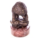 [LA-1822745] Bronzeskulptur Bronzefigur Bär mit Fisch Bild 3