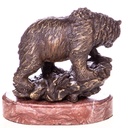 [LA-1822745] Bronzeskulptur Bronzefigur Bär mit Fisch Bild 4