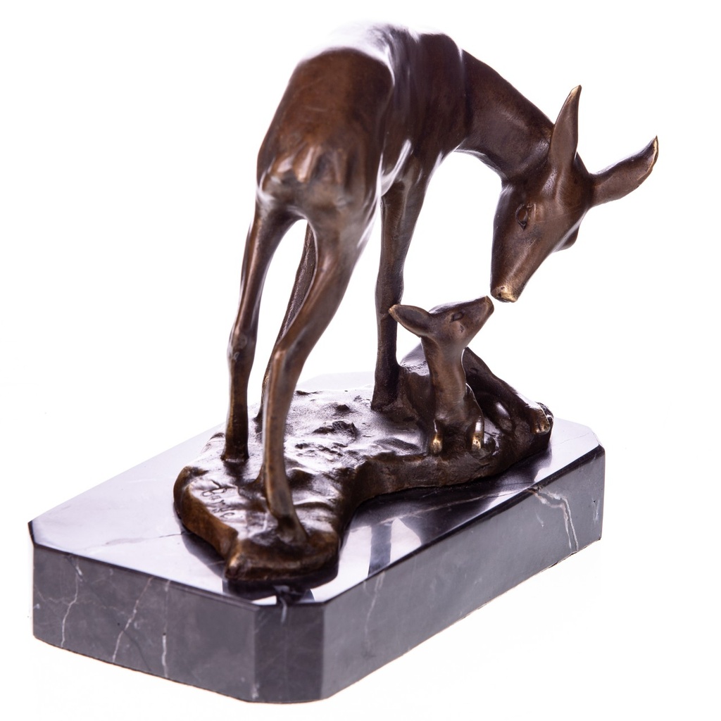 [LA-1822751] Bronzeskulptur Bronzefigur Reh mit Kitz Bild 2
