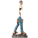 [LA-1822756] Farbige Bronzefigur Mann mit Koffer Modern Bild 4