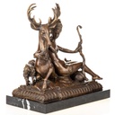 [LA-1822769] Mythologosche Bronzefigur Diana Göttin der Jagd mit Hirsch und Hunden Bild 3
