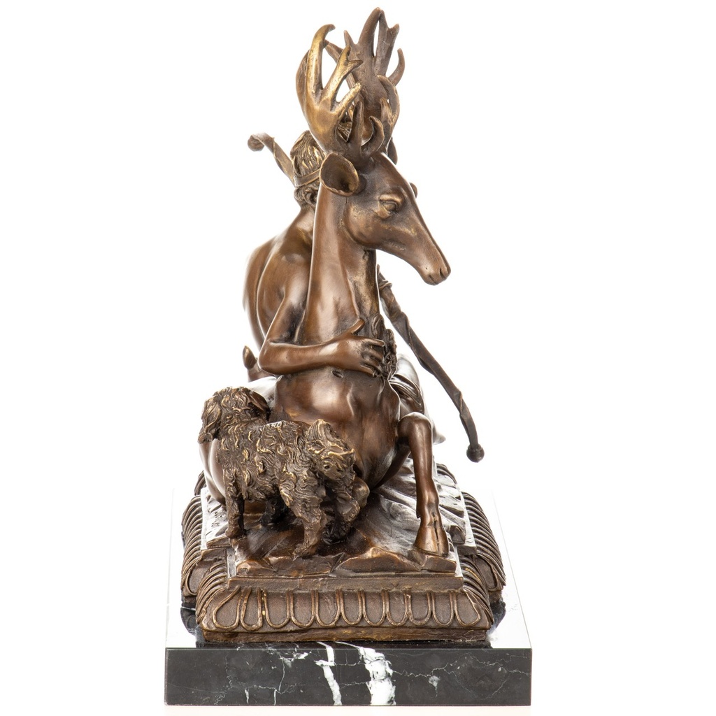 [LA-1822769] Mythologosche Bronzefigur Diana Göttin der Jagd mit Hirsch und Hunden Bild 4