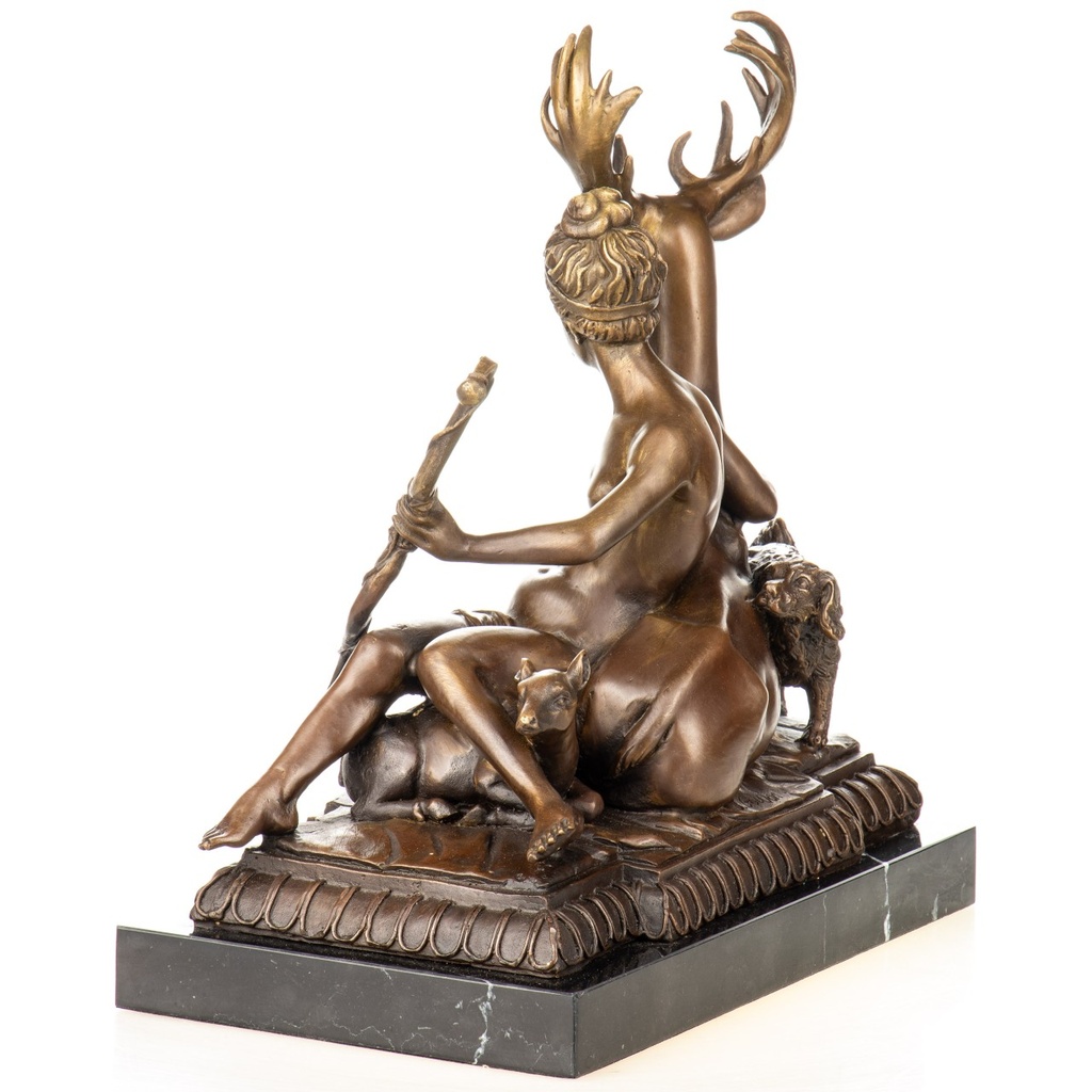 [LA-1822769] Mythologosche Bronzefigur Diana Göttin der Jagd mit Hirsch und Hunden Bild 6