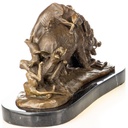 [LA-1822770] Bronzeskulptur Bronzefigur Wildschwein mit Jagdhunden Bild 3