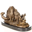 [LA-1822770] Bronzeskulptur Bronzefigur Wildschwein mit Jagdhunden Bild 4